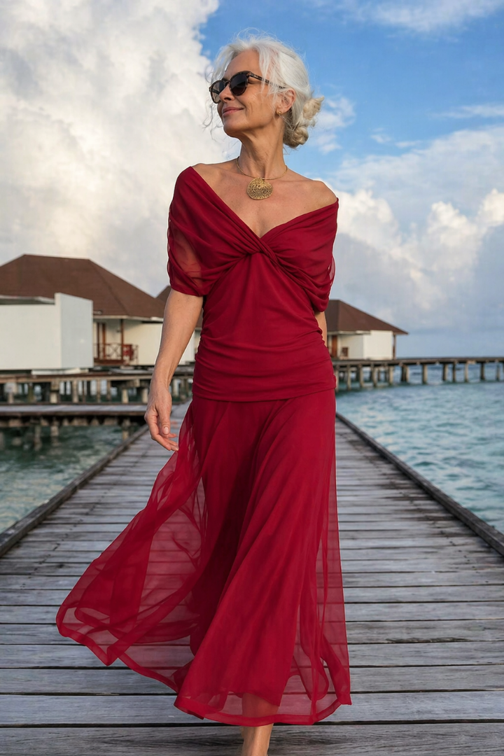 Damska Sukienka Glamour Maxi | Styl Bez Wysiłku