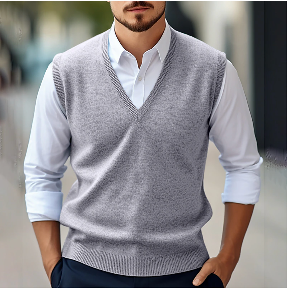 Męski Kamizelka V-Neck | Bez Rękawów