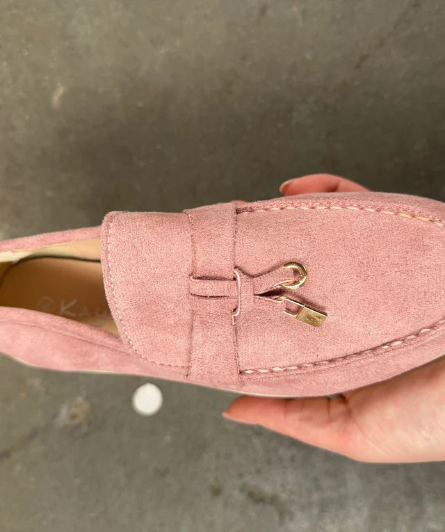 Damskie Zamszowe Mokasyny z Metalowym Detalem | Szykowna Codzienna Elegancja
