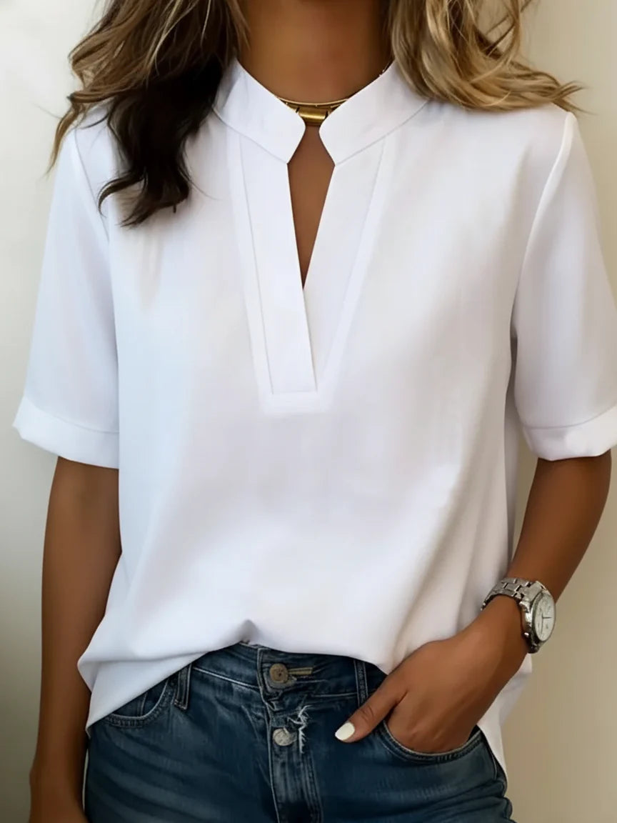 Damska Bluzka V-Neck | Luźny Codzienny Krój