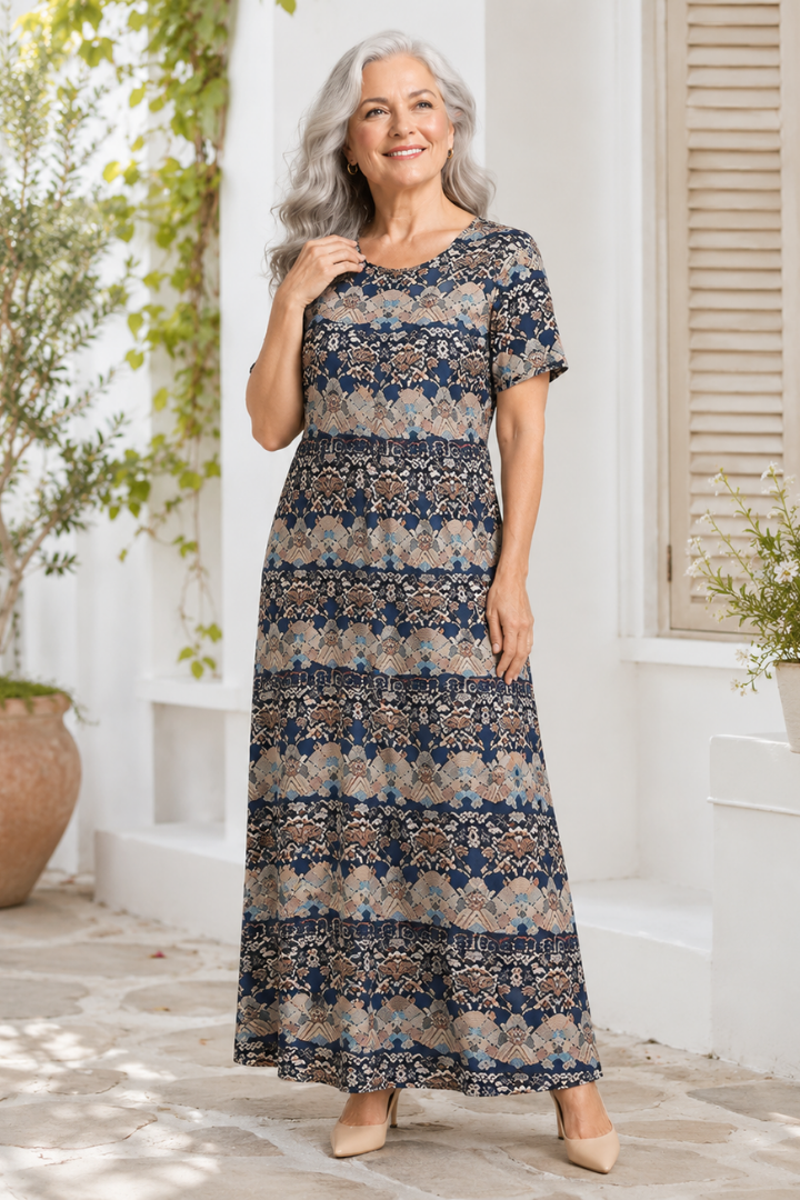 Damska Sukienka Maxi w Kwiaty | Elegancki Zwiewny Krój