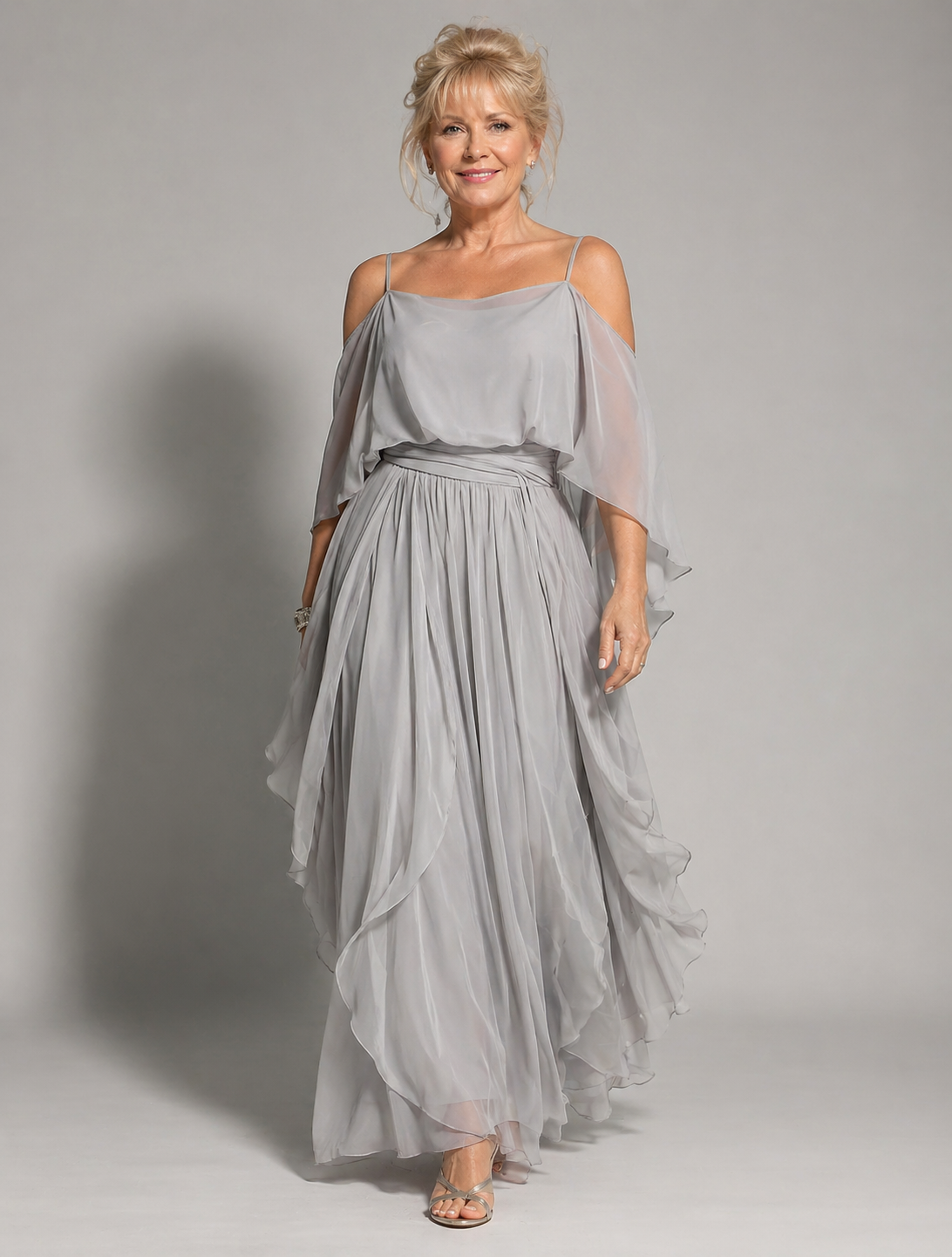 Damska Sukienka Maxi Cold Shoulder | Zwiewna Elegancja